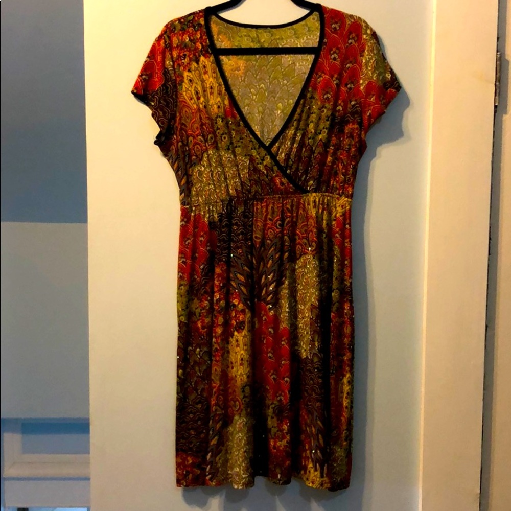 Multi color embellished dress XL